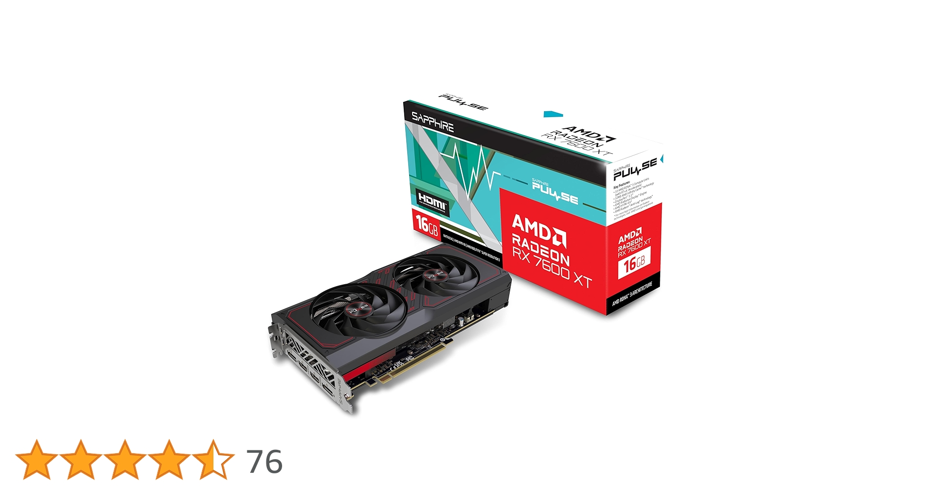 グラフィックボード・グラボ・ビデオカード RX7600 AMD SAPPHIRE 8G SAPPHIRE PULSE Radeon RX 7600 GAMING 8GB GDDR6 | SAPPHIRE